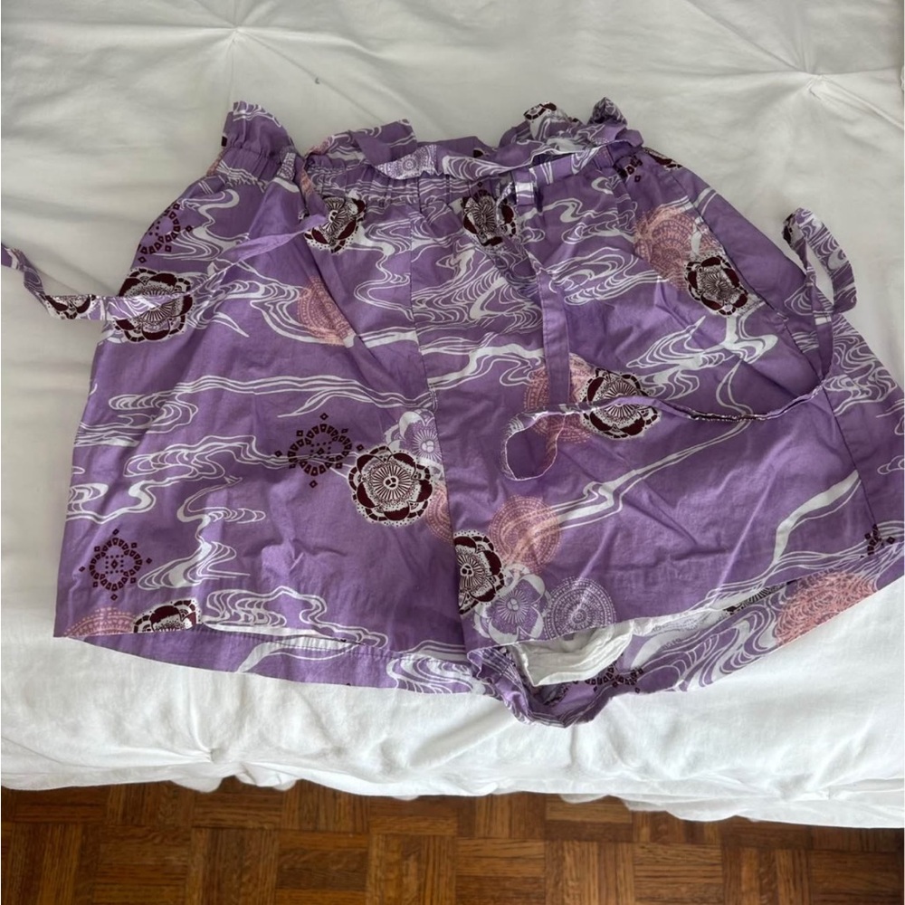 Purple Patterned Shorts